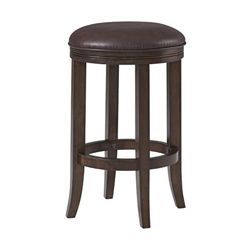 Counter Height Stool with Footrest and Fabric Seat