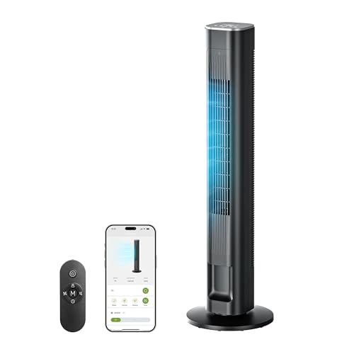 Smart 43-Inch Oscillating Tower Fan with Timer