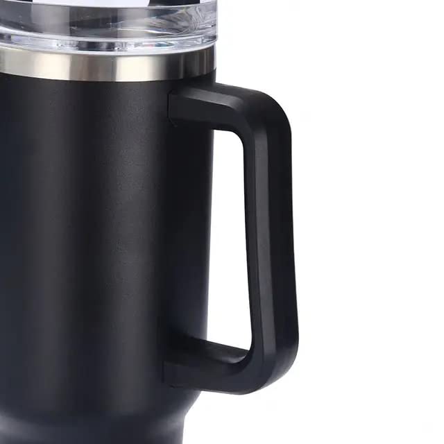 40oz Insulated Travel Mug with Handle & Straw