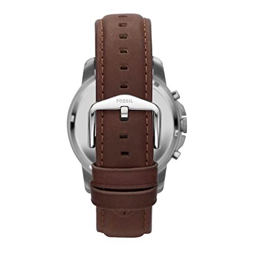 Fossil Men's Grant Quartz Stainless Steel and Leather Chronograph Watch, Color: Silver, Brown (Model: FS4813)