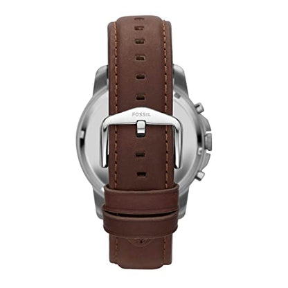 Fossil Men's Grant Quartz Stainless Steel and Leather Chronograph Watch, Color: Silver, Brown (Model: FS4813)