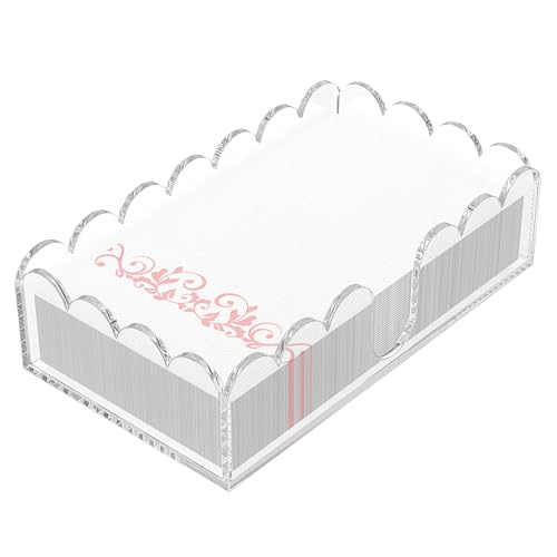 Acrylic Scalloped Countertop Napkin Holder Tray