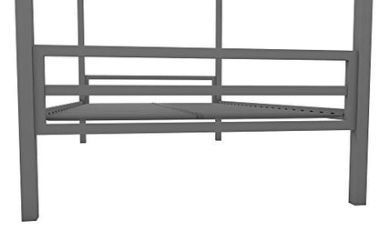 Novogratz Maxwell Twin-Over-Twin Metal Bunk Bed, Grey