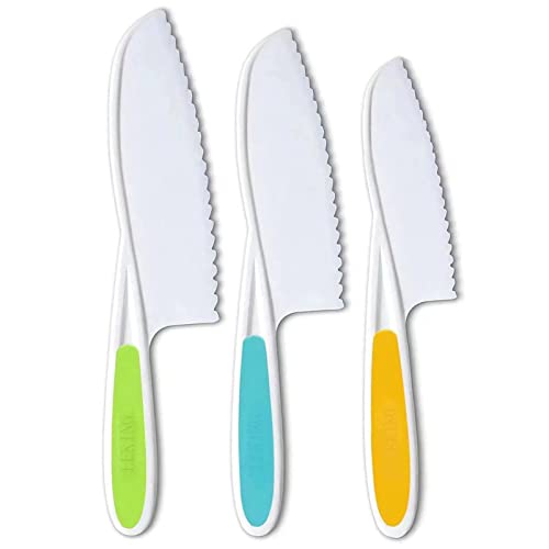3 Pack Kids Plastic Serrated Kitchen Knife Set