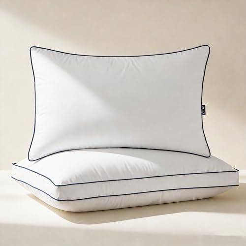 2 Pack Soft Support Goose Down Queen Bed Pillows