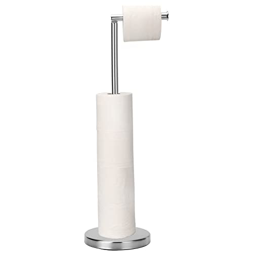 Freestanding Toilet Paper Holder Stand with Storage Shelf