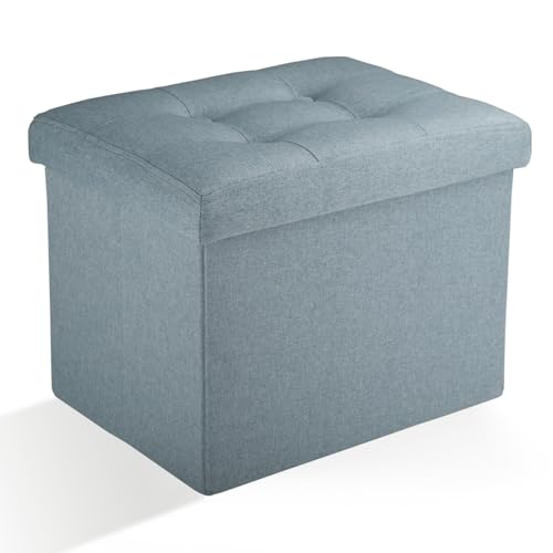 Foldable Storage Ottoman Bench Footrest Stool