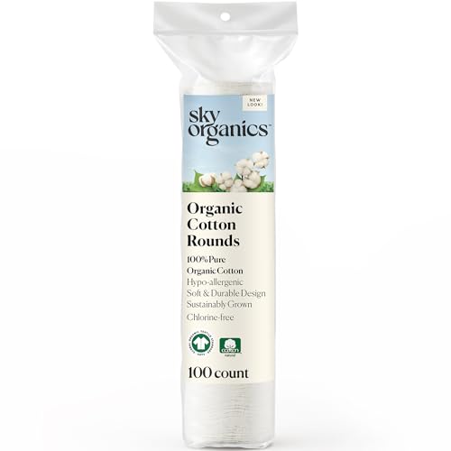 100 Count Organic Cotton Rounds for Sensitive Skin