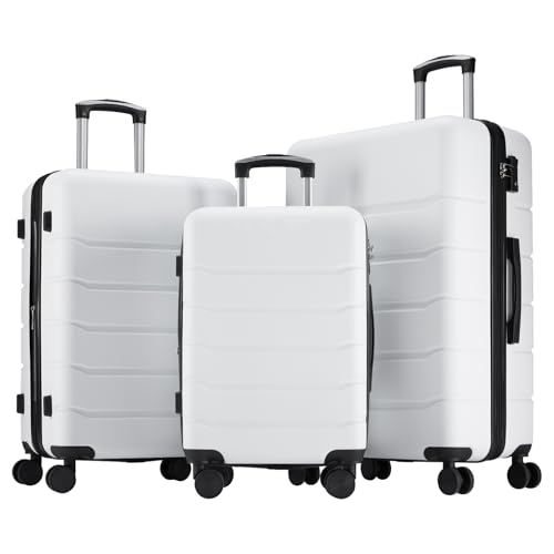 3 Piece Hardside Spinner Luggage Set with TSA Lock