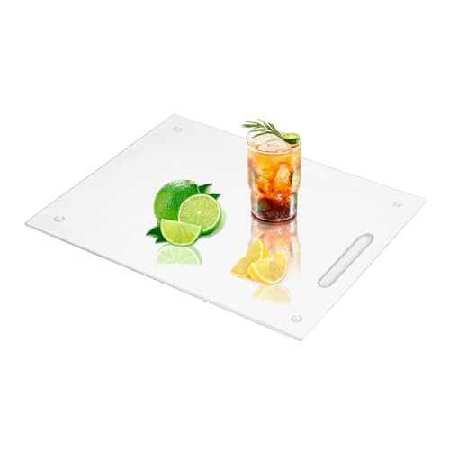 16-Inch Tempered Glass Cutting Board with Handle
