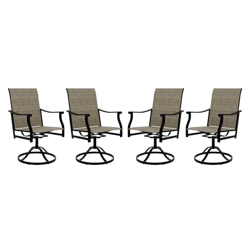 4 Pack Patio Swivel Dining Chairs Outdoor High Back