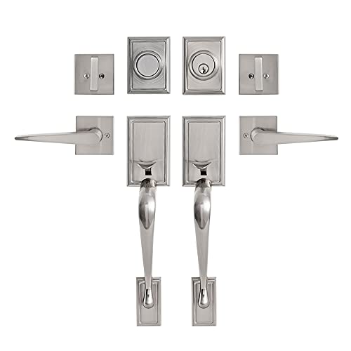 Double Door Entry Handleset with Keyed and Dummy Lock