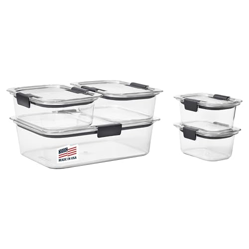5 Set Rubbermaid Brilliance Leak-Proof Food Storage Containers