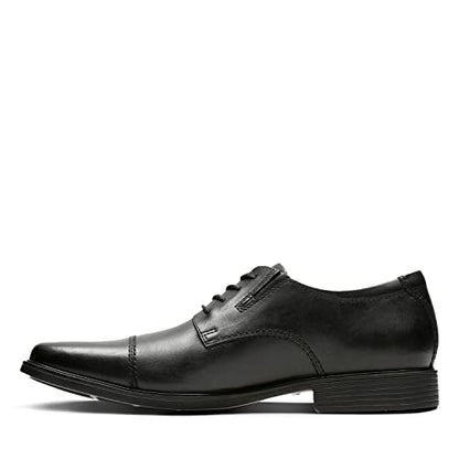 Clarks Men's Tilden Cap Oxford Shoe,Black Leather,8.5 M US