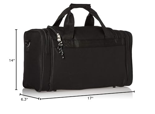 Rockland Black Duffel Bag - 18.5" x 10.5" x 8.5"