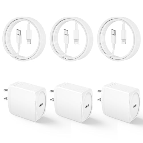 3 Pack 20W USB C Fast Charger with 10FT Cable