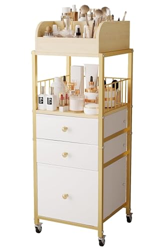 Makeup Organizer Cart with Drawers, Vanity Storage