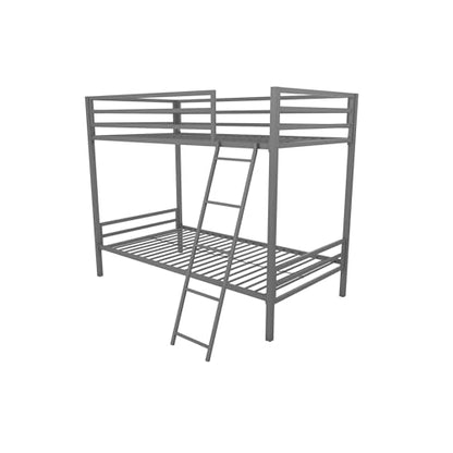Novogratz Maxwell Twin-Over-Twin Metal Bunk Bed, Grey