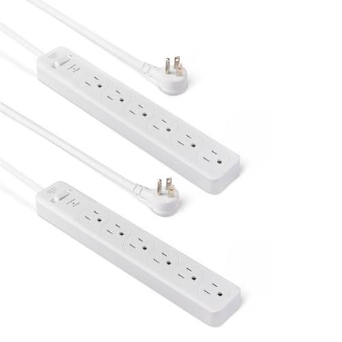 2 Pack Amazon Basics 6-Outlet Surge Protector Power Strip