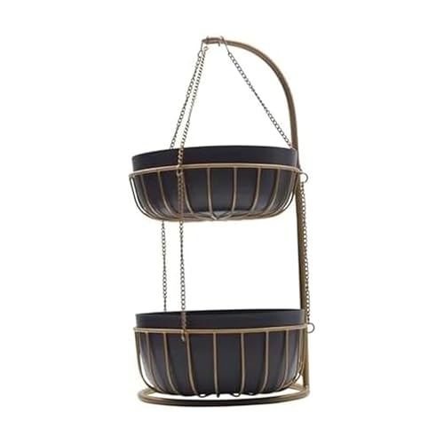 Gourmet Basics 2-Tier Metal Fruit and Vegetable Basket