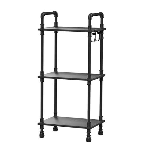 3-Tier Industrial Pipe Ladder Bookshelf Storage Rack