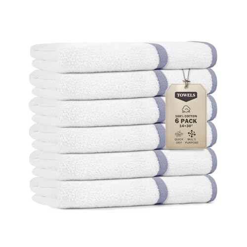 6 Pack Soft Absorbent Bathroom Hand Towels