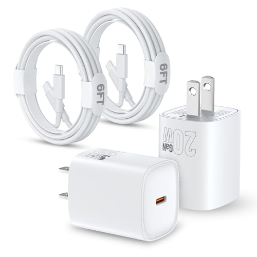 2 Pack 20W USB C Fast Charger with Cables