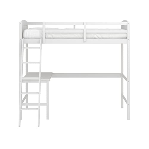 Hillsdale Twin Loft Bed with Desk, White