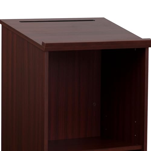 Flash Furniture Mysta Stand-Up Lectern in Mahogany