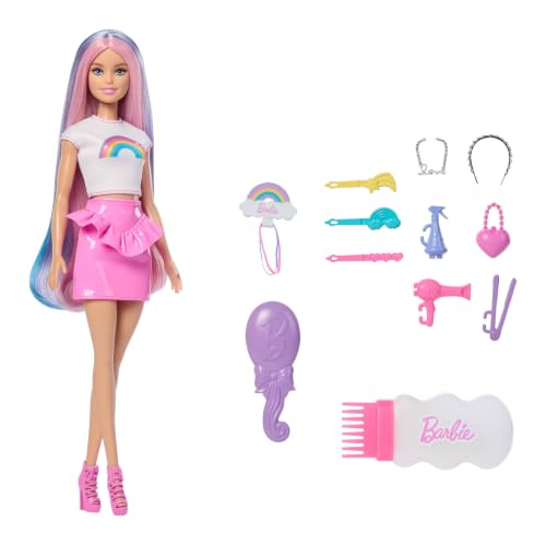 Barbie Rainbow Sparkle Hair Styling Doll Set