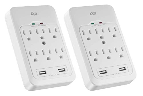 2 Pack KMC 6-Outlet Surge Protector with USB