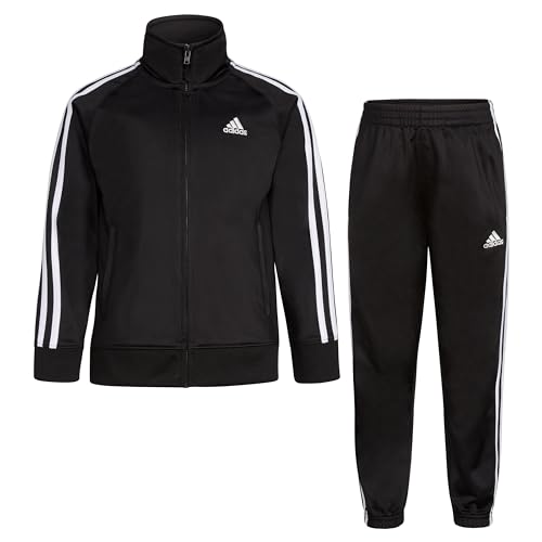 adidas Boys Tricot Tracksuit Jacket and Jogger Set