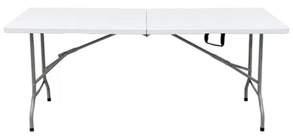 Elevon Portable Utility Camping Crafting Folding Table, 6 Feet, White