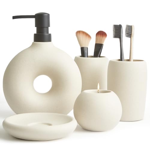 5 Piece Ceramic Bathroom Accessory Set