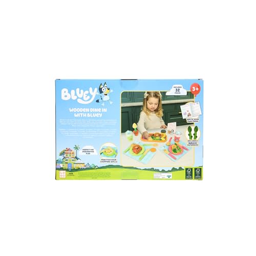 32-Piece Bluey Dine-In Wooden Toy Set