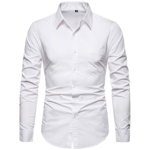 Men's Cotton Long Sleeve Casual Button Down Shirt
