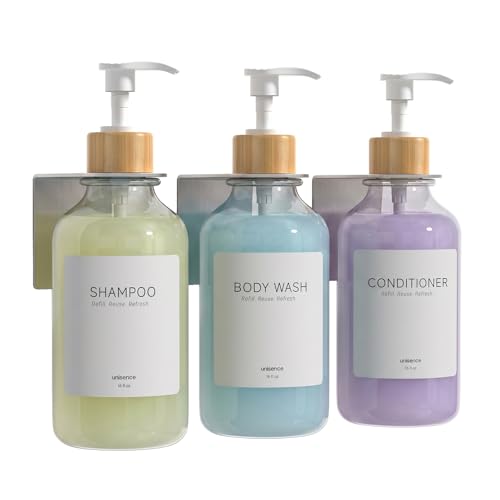 3 Pack Wall Mounted Shampoo Conditioner Body Wash Dispensers