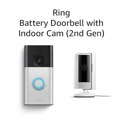 All-new Ring Battery Doorbell with Ring Indoor Cam 2nd Gen (White)