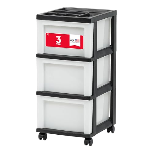 IRIS USA 3-Drawer Plastic Rolling Storage Cart