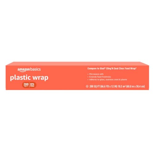 200 Sq Ft Amazon Basics BPA-Free Plastic Food Wrap
