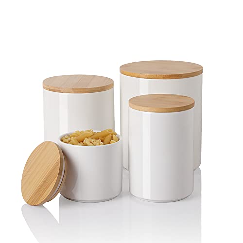 4 Piece Stackable Airtight Ceramic Kitchen Canister Set