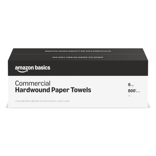 6 Rolls Amazon Basics Hardwound Paper Towels 800-Foot