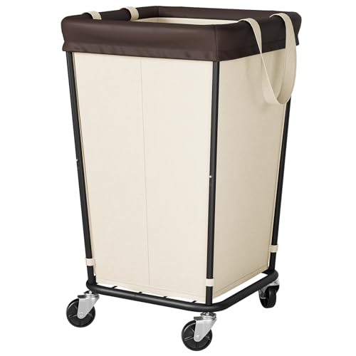 150L 2-Section Rolling Laundry Hamper with Wheels