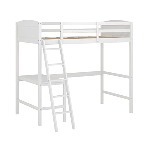 Hillsdale Twin Loft Bed with Desk, White