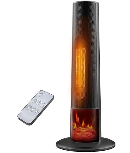 3D Flame Electric Tower Space Heater with Thermostat