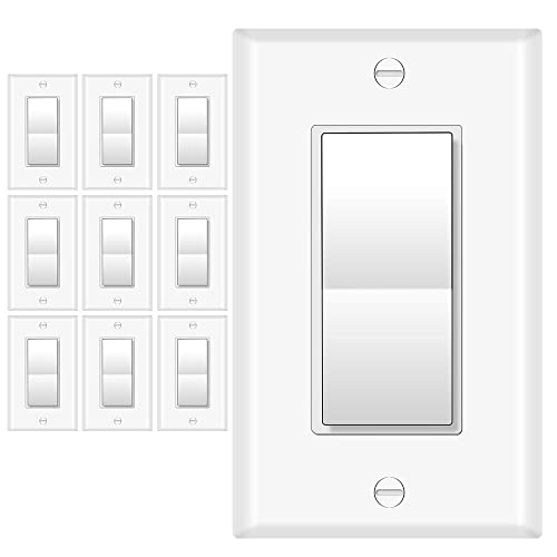 10 Pack 3 Way Paddle Rocker Light Switches