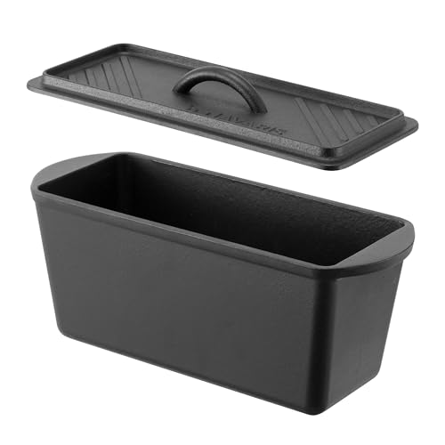 Navaris Cast Iron Covered Bread Loaf Pan