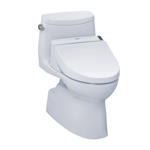 TOTO MW6142044CEFG#01 WASHLET+ Carlyle II One-Piece Elongated 1.28 GPF Toilet and WASHLET C200 Bidet Seat, Cotton White