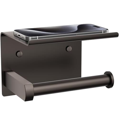 Toilet Paper Holder with Shelf Wall Mount Dispenser