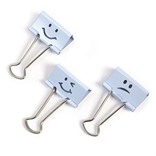 20 Pack Binder Clips 3/4 Inch Emoji Clips